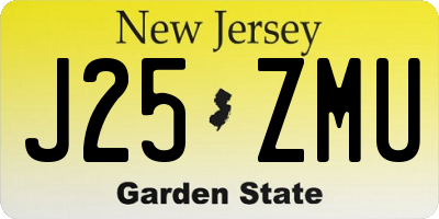 NJ license plate J25ZMU