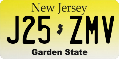 NJ license plate J25ZMV