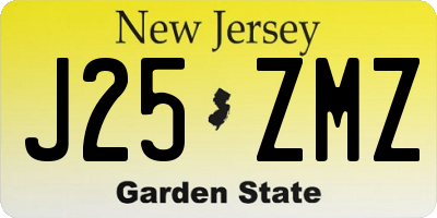 NJ license plate J25ZMZ
