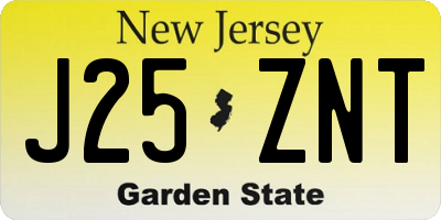 NJ license plate J25ZNT