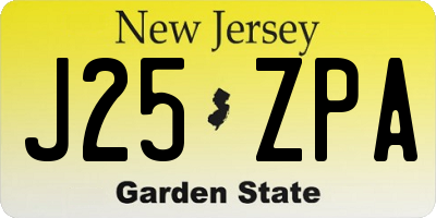 NJ license plate J25ZPA