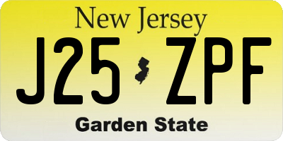 NJ license plate J25ZPF