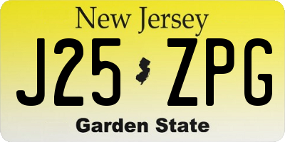 NJ license plate J25ZPG