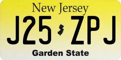 NJ license plate J25ZPJ