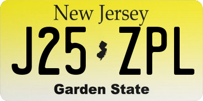 NJ license plate J25ZPL