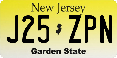NJ license plate J25ZPN
