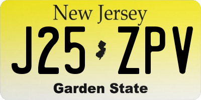 NJ license plate J25ZPV
