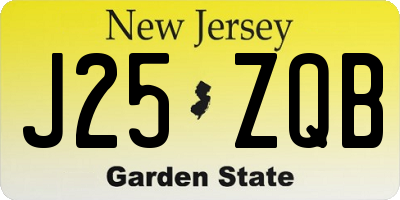 NJ license plate J25ZQB