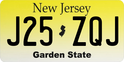 NJ license plate J25ZQJ