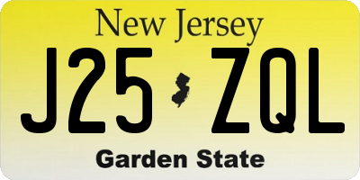 NJ license plate J25ZQL