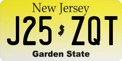 NJ license plate J25ZQT