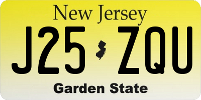 NJ license plate J25ZQU