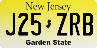 NJ license plate J25ZRB