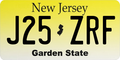 NJ license plate J25ZRF