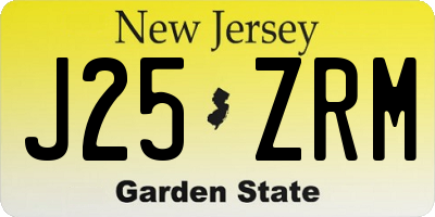 NJ license plate J25ZRM