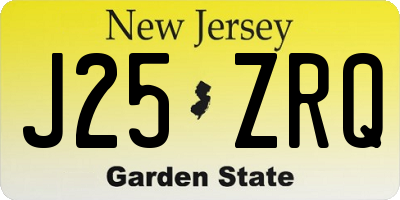 NJ license plate J25ZRQ