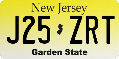 NJ license plate J25ZRT