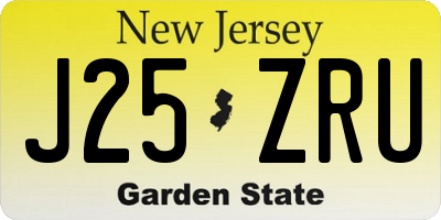 NJ license plate J25ZRU