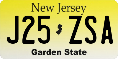 NJ license plate J25ZSA