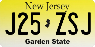 NJ license plate J25ZSJ