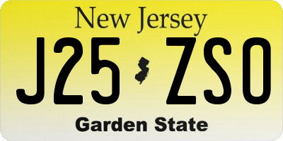 NJ license plate J25ZSO