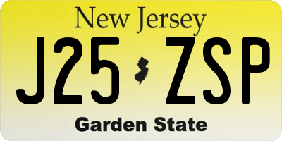 NJ license plate J25ZSP