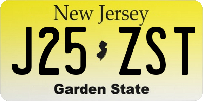 NJ license plate J25ZST