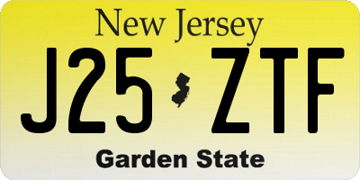 NJ license plate J25ZTF