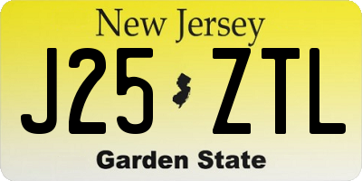 NJ license plate J25ZTL