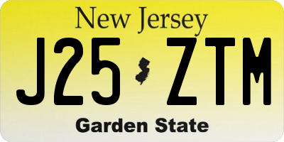 NJ license plate J25ZTM
