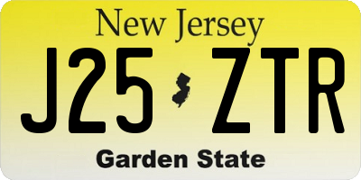 NJ license plate J25ZTR