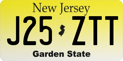 NJ license plate J25ZTT