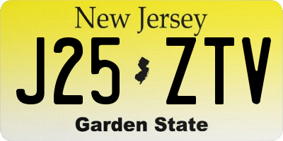 NJ license plate J25ZTV