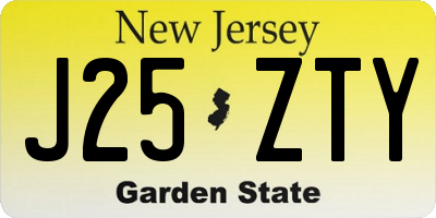 NJ license plate J25ZTY