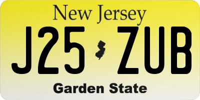 NJ license plate J25ZUB