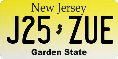 NJ license plate J25ZUE