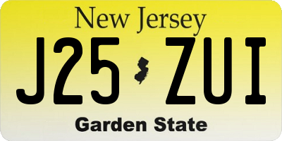 NJ license plate J25ZUI