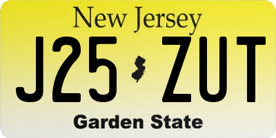 NJ license plate J25ZUT