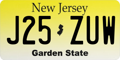 NJ license plate J25ZUW