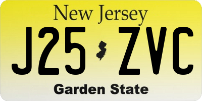 NJ license plate J25ZVC