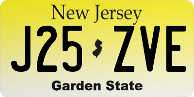 NJ license plate J25ZVE