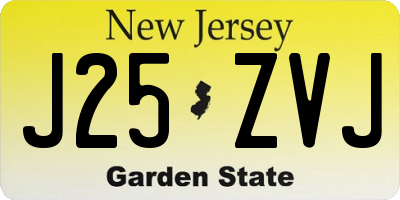 NJ license plate J25ZVJ