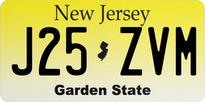 NJ license plate J25ZVM