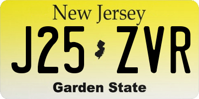 NJ license plate J25ZVR