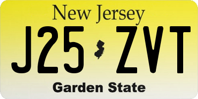 NJ license plate J25ZVT