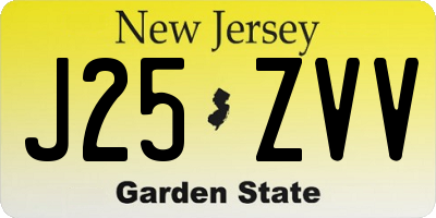 NJ license plate J25ZVV