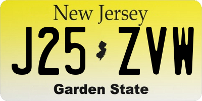 NJ license plate J25ZVW