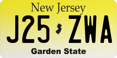 NJ license plate J25ZWA