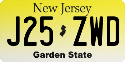 NJ license plate J25ZWD