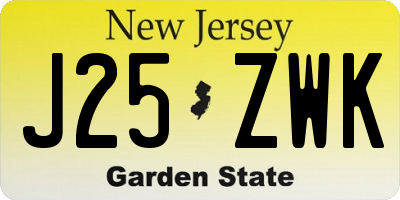 NJ license plate J25ZWK